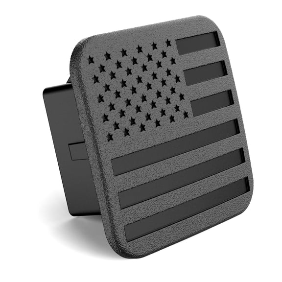 eVerHitch 2" American Flag Trailer Hitch Cover Plug for 2 Inch Hitch Receivers (Black Flag, Fit 2" receivers)