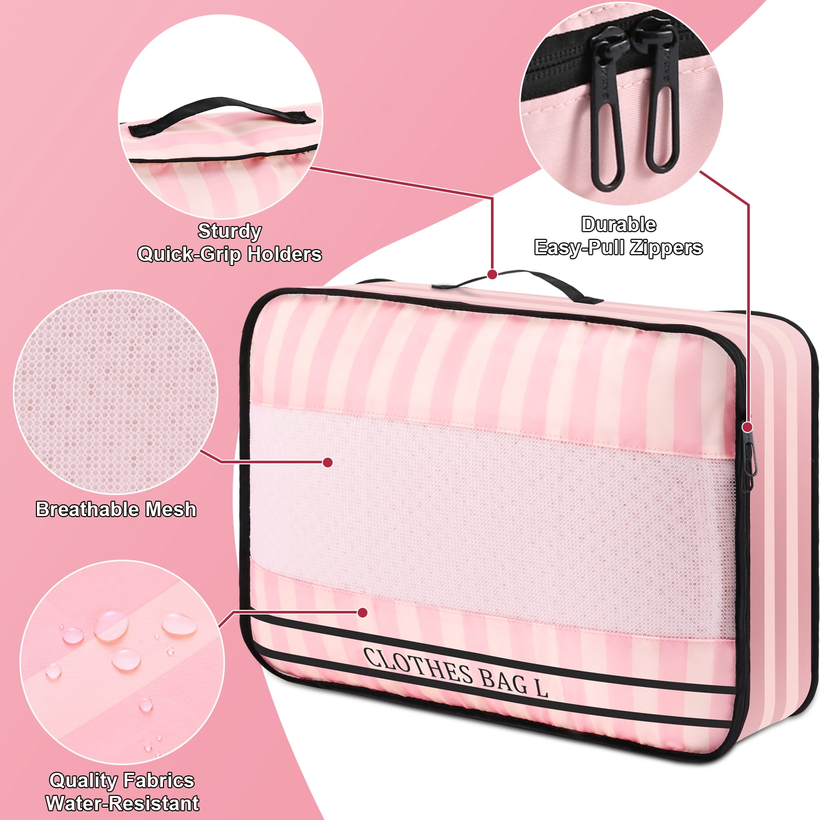 LEPECQ 9Pcs Packing Cubes Luggage Packing Organizers for Travel Accessories Space Saving Travel Bags for Carry On, Lightweight Mesh Zipper, Clothes, Shoes, Laundry and Shoe Bag