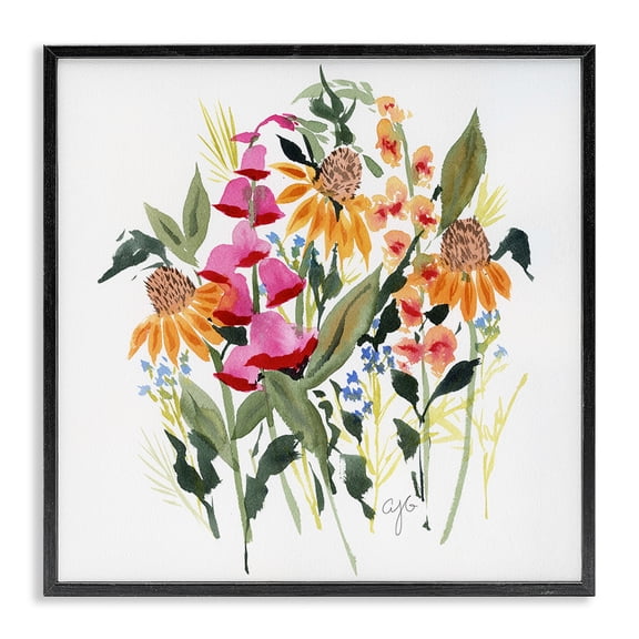 Stupell Industries Bohemian Abstract Varied Bouquet Black Framed Giclee Art, 12 x 12, by Alexandria Gilbert Kincaid