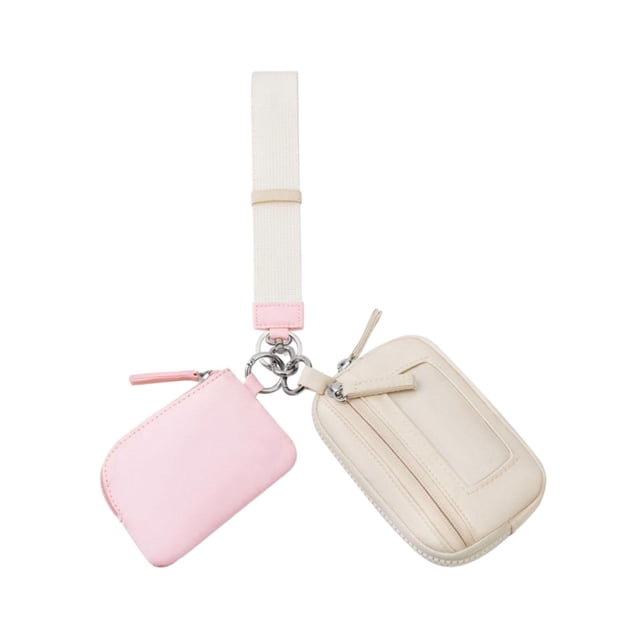 Almacenamiento de la tarjeta de bolso de de la pulsera con bolsita con la zapatilla doble bolsa de la bolsa para hombres para viajar en la Rosa Beige
