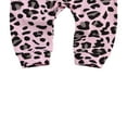 thumbnail image 3 of Long Sleeve  Neck Letter Print Pullover + Leopard Trousers + Headband Set, 3 of 7