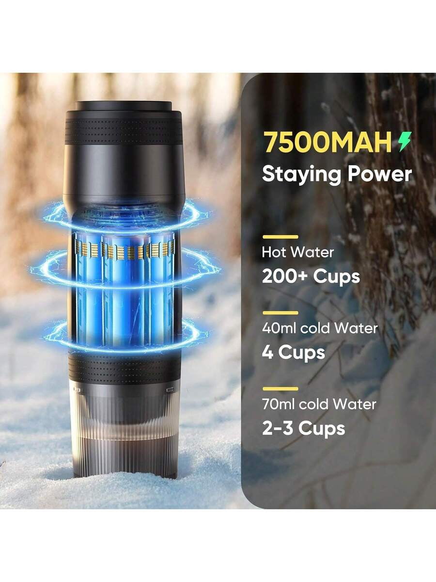 Portable Coffee Maker For Travel, Portable Electric Espresso Machine, Car Self-Heating Coffee Maker With USB-DC, Travel Coffee Machine For Camping, Compatible With NS Capsules & Ground Coffee