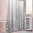 thumbnail image 6 of Shower Curtain,White Striped Roses Waterproof Shower Curtain Set with Hooks for Bathroom Showers,Stalls and Bathtubs,72x72in,Minimalist Gray Background, 6 of 9
