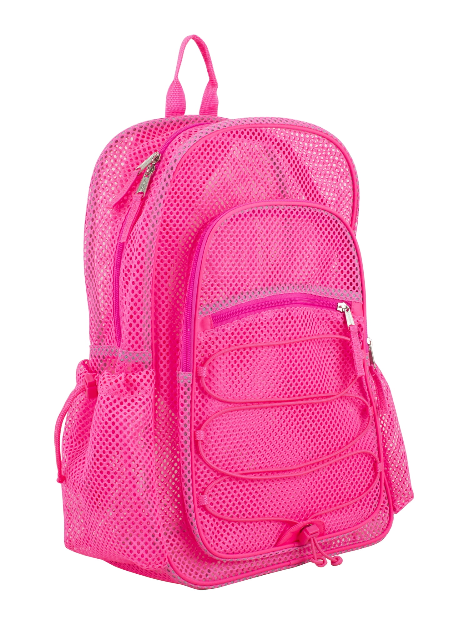 Eastsport Unisex Large Mesh Backpack with Bungee, Pink Sizzle