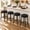 Black round bar stool (without backrest), variant on 26" Counter Height Backless Bar Stools, Set of 2 - Upholstered Square Seat - Metal Frame with Footrest, Modern Kitchen Island Style - - Brown square-round bar stool (without backrest), 2pcs per set