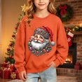 thumbnail image 2 of Falkdiz Sweatshirts for Girls Crew Neck Warm Inner Christmas Pullover Thin Crew Neck Gifts Graphic Long Sleeve Girls Tops School , Orange , Size: 120, 2 of 9