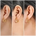 thumbnail image 2 of JeenMata 3 Pares de Aros con Forma de Huevo en Tres Tamaños en Amarillo: Diseño Minimalista: Joyería para Uso Diario, 2 of 5