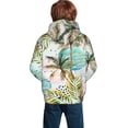 thumbnail image 6 of Kll Unisex Kids Boys Girls Hooded Pocket Pullover Hoodies-Watercolor Palm Tree, 6 of 9