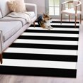 thumbnail image 3 of 3x5 Washable Area Rug, Geometric Pattern Non-Slip Rectangle Rug for Living Room Bedroom, Black Line Stripe Simple Style Indoor Low Pile Floor Mat for Home Decor, 3 of 9