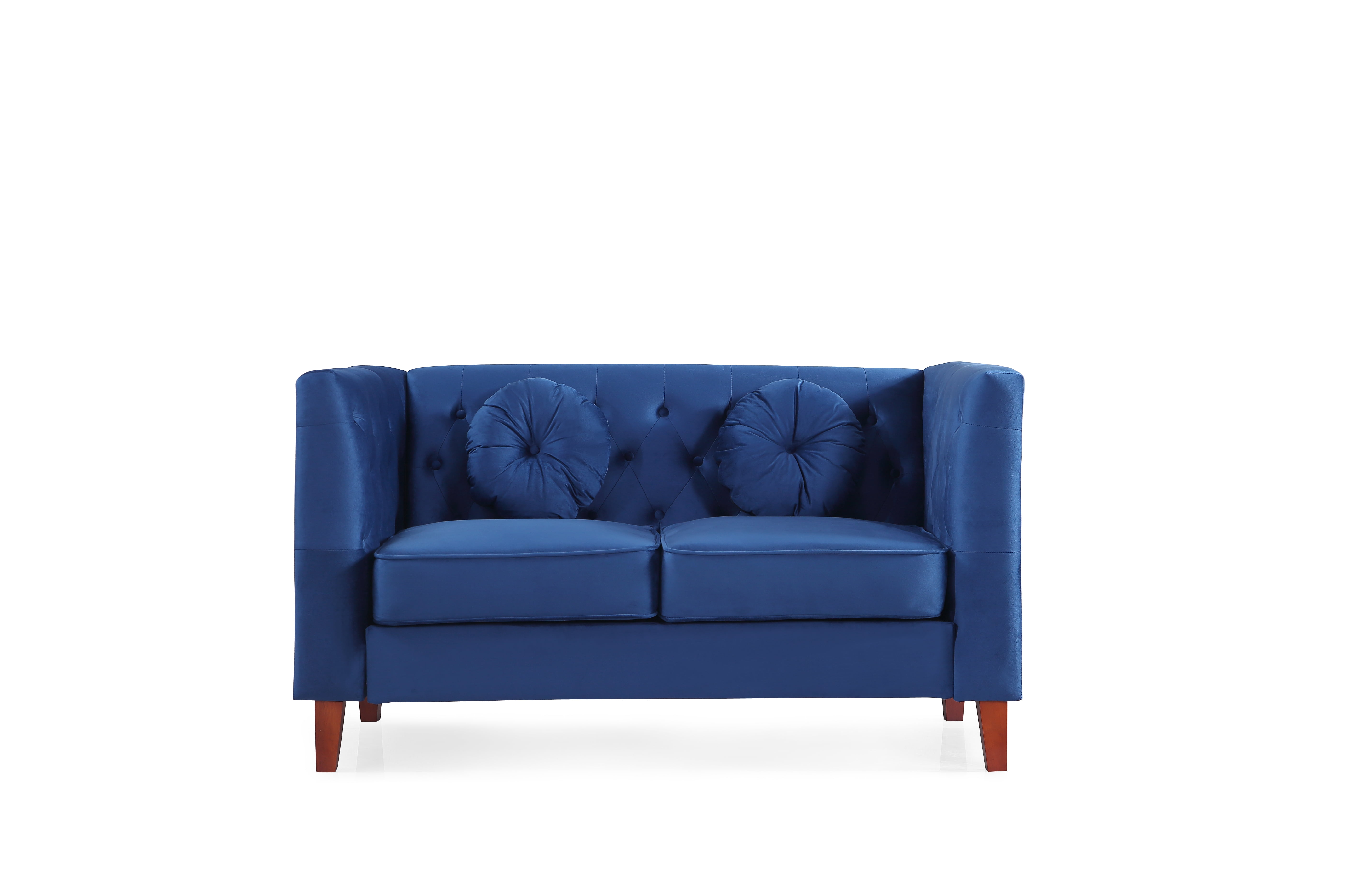 Uspridefurniture Fancher Kittleson Classic 2Pcs Living Room Set, Blue