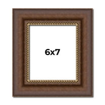6x7 Copper and Brown Real Wood Picture Frame Width 2 inches | Interior Frame Depth 0.5 inches |