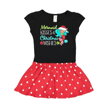

Inktastic Mermaid Kisses and Christmas Wishes with Seashells Gift Toddler Girl Dress