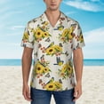 thumbnail image 5 of Uemuo Bird Sunflowers Printed Regular Fit Short Sleeve Casual Hawaiian Shirt for Men,Aloha shirt,Tropical shirt,Floral print shirt,Vacation Beach shirt-XX-Large, 5 of 9
