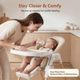 thumbnail image 5 of LINLUX Foldable High Chair for Babies, Toddler Eating Chair with Detachable Double Trays, Beige, 5 of 7