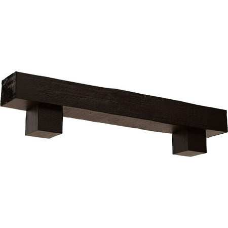 

Ekena Millwork 8 H x 12 D x 72 W Rough Cedar Faux Wood Fireplace Mantel Kit w/ Alamo Corbels Premium Mahogany