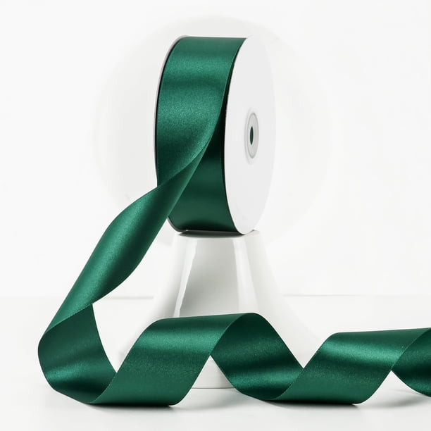 Cinta Decorativa MEEDEE Satín Doble Faz Verde Oscuro de 3.8 cm