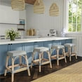 thumbnail image 2 of Beaumont Lane Rattan Navy Blue/White Counter Stool Rectangular Water Resistant 24.5" Assembled, 2 of 8