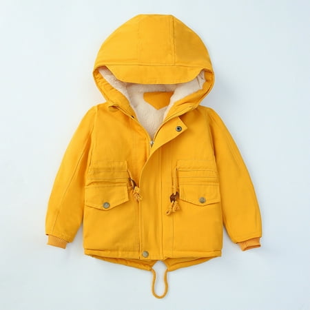 

DENGDENG Toddler Baby Child Children Kids Pockets Hooded Jacket Long Sleeve Coat Winter Warm Zip Up Outerwear 1Y-5Y