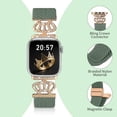 thumbnail image 3 of PLUMYHG-Braided Band Compatible with Apple Watch Bands 40mm 38mm 41mm 42mm 44mm 45mm 46mm 49mm,Magnetic Soft Nylon Stretchy Strap with Designer Bling Crown Strap for Series 10/9/8/7/6/5/4/3/2/SE/Ultr, 3 of 4