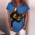 thumbnail image 1 of Pntutb Moda Mujer Verano Impreso Manga Corta Cuello Redondo Camiseta Casual Tee tops Pntutb Pntutb-2001, 1 of 3