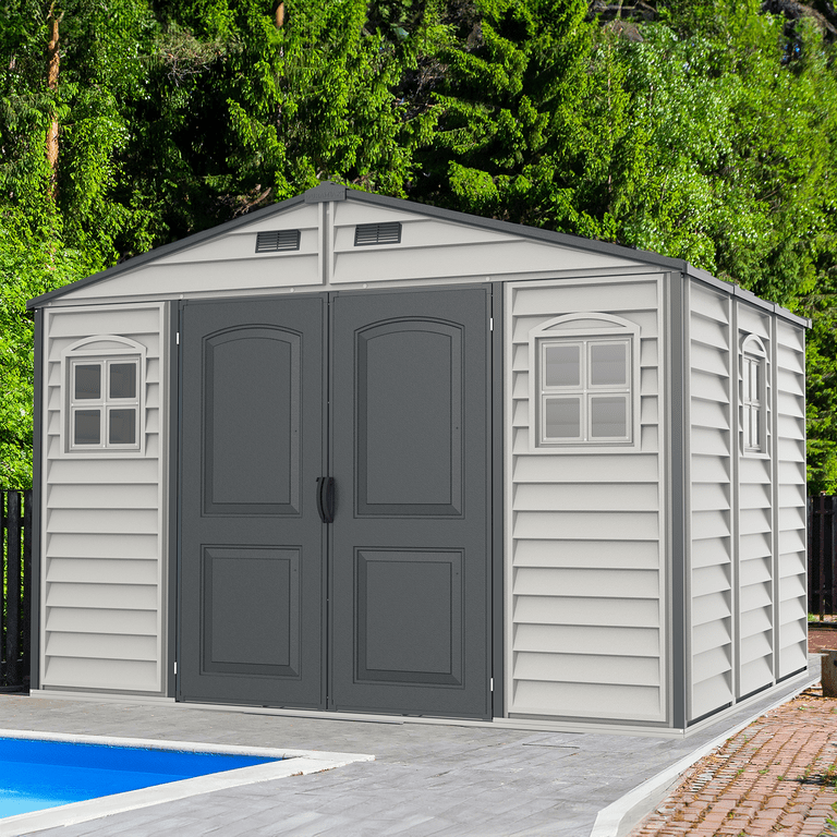 Duramax 10x8' Woodside Plus Vinyl Shed, All Weather Durable