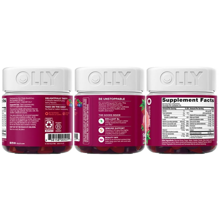 OLLY Womenâ€™s Multi, Probiotic + Prebiotic Gummies for Digestion