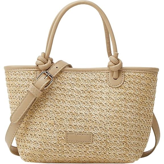 Cute Straw Fabric Tote Bag Purse for Women Y2k Purses Shoulder Handbag Straw Tote Bag