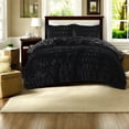 thumbnail image 5 of Luxurious Bedding Sets Faux Fur Comforter King/Cal King Black Modern Cozy Design, 5 of 11