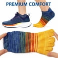 thumbnail image 4 of likloks 3 Pairs Cotton 5 Toe Socks for Men & Women, Breathable Moisture Wicking Low Cut Striped Athletic Socks for Running, Cycling & Sports Medium, 4 of 6