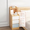 thumbnail image 3 of Mini mesita de noche de madera, cajón de lujo, mesitas de noche para sala de estar, simplicidad moderna, mesas de noche de almacenamiento estrechas, muebles para el hogar, 3 of 4