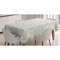 thumbnail image 1 of Ladybug Tablecloth, Butterfly Soft Toned Blossom Flora Daisy Aster Bluebell Chamomile Clover Petals, Rectangle Satin Table Cover Accent for Dining Room and Kitchen, 60" X 90", Multicolor, by Ambesonne, 1 of 2