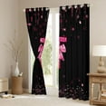 thumbnail image 3 of Manfei Personalized Initial T Blackout Curtains Set of 2 (52x84 Each) for Preppy Child,Pink Ribbon Bow Knot Window Curtains,Bling Glitter Curtains and Drapes,Luxury Bedroom Decor, 3 of 6