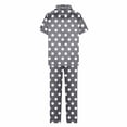 thumbnail image 4 of hotojiny Womens 2 Piece Pajamas Set Soft Button down Pjs Set Short Sleeve Shirts Sleepwear Lounge Sets with Long Pants, 4 of 6