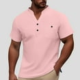 thumbnail image 4 of MIXUE Shirts For Men Summer Solid Color V Neck Short Sleeve Casual Pullover Tops T Shirts Sportswear,Red,XXL, 4 of 4
