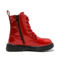 thumbnail image 5 of Boys Girls Waterproof Lace Up Side Zipper Mid Calf Combat Boots Red 11.5 Little Kid, 5 of 7
