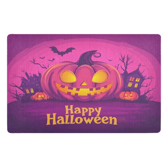 32x20 Inch Doormat Indoor Entrance Mat Entrance Welcome Mat Outdoor Mats for Front Door A Cartoon Halloween Pumpkin