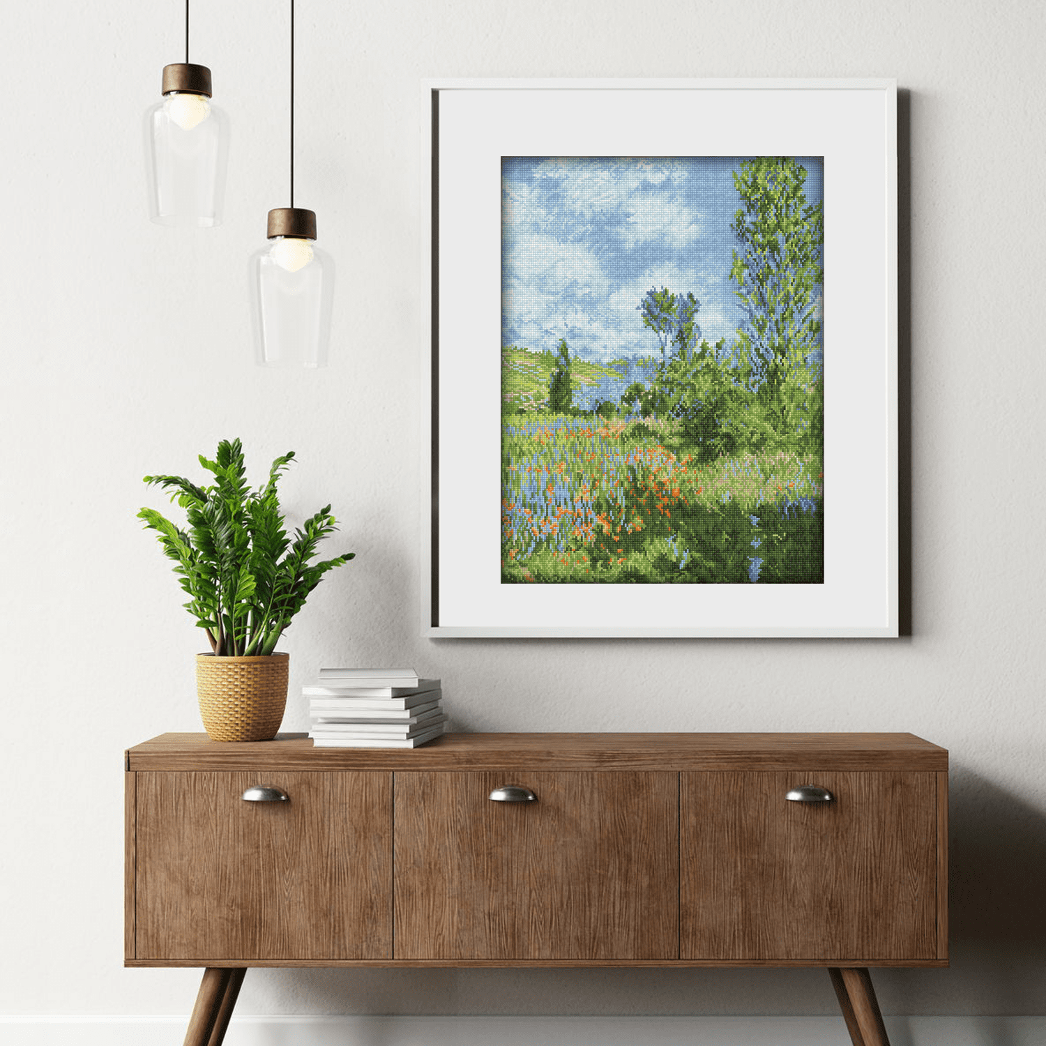 Diamond Dotz View of Vetheuil (apres Claude Monet) Landscape Diamond Painting Kits for Adults - Diamond Art Kits a Relaxing Creative Craft Kit with Dotz Gems   26"x19.7"