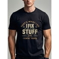 thumbnail image 1 of THAT'S WHAT I DO FIX STUFF AND I KNOW THINGS Crew Neck Casual T-Shirt Black T-Shirts Mens Cotton Funny Soft 100% Cotton Gym-Friendly Running Hiking T-Shirt Made In Usa, Casual Sporty Tee, 1 of 7