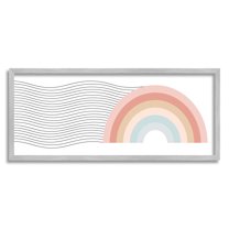 Stupell Industries Wavy Rainbow Pattern Nature Painting Gray Framed Art Print Wall Art, 30 x 13