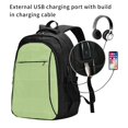 thumbnail image 2 of Wukai Green Gingham Travel Laptop Backpack: Business Water-Resistant Bag with USB Charging Port, Ideal College Backpack for Men & Women, 2 of 6