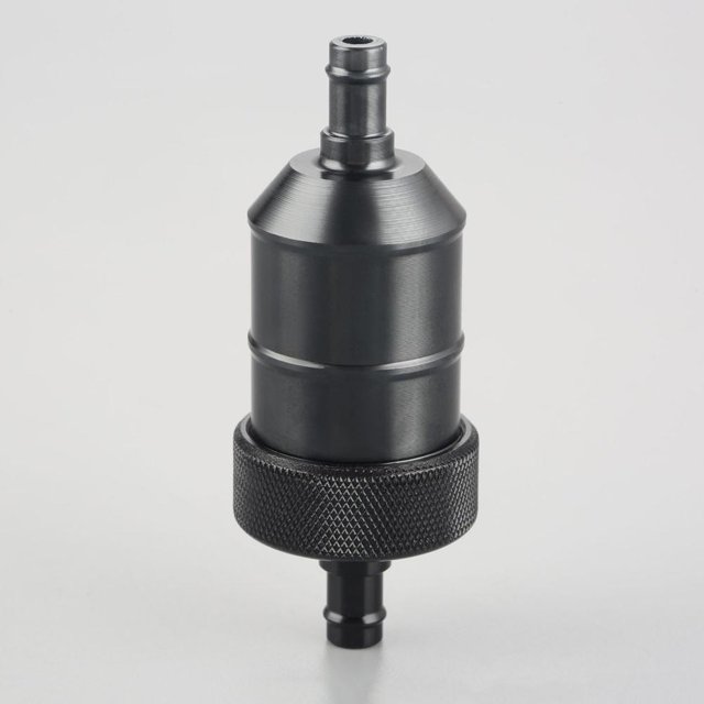 Filtro de combustible de gas de 8 mm Limpiador de gasolina de aleación de aluminio para moto (negro) Tmvgtek Accesorios para autos y motos