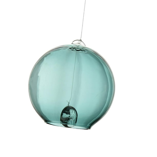 Campana de viento tradicional de vidrio borosilicato, 7 cm de diámetro, multifuncional, ideal para decoración del hogar. Azul