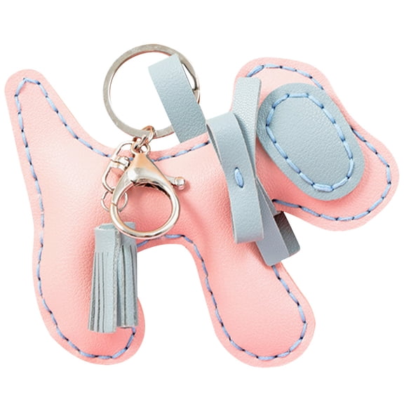 HOOWIFFY 1Set Handmade Dog Shaped Keychain Making Kit with Easy Sew PU Supplies