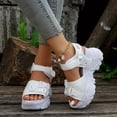 thumbnail image 1 of Sandalias De Plataforma De Color Sólido Para Mujer, Sandalias Casuales Con Correa De Gancho Y Bucle, Zapatos De Moda Y Cómodos, 1 of 4