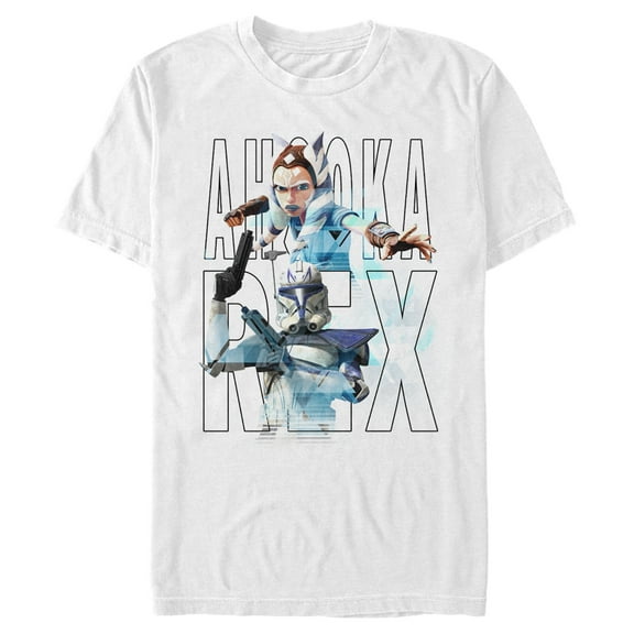 Men's Star Wars: The Clone Wars Ahsoka & Rex Text Graphic Tee White Large