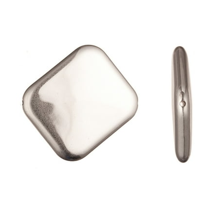 - Acrylic Beads/ Finding Piece, Puffed Diamond, Matt Silver-Finished, 38x38mm Sold per pkg of 6pcs