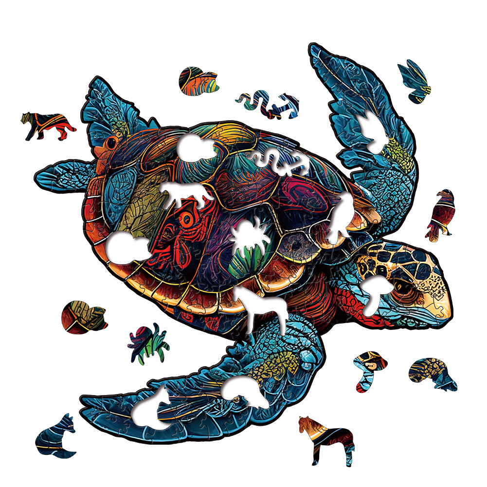 Nestologi Sea Turtle Premium Wooden Jigsaw Puzzle for Adults - Large - 5 Hours to Complete
