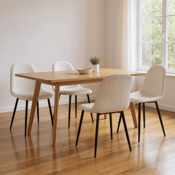 Homy Casa Set of 4 Modern Dining Chairs Upholstered Side Chairs with Ergonomic Curved Back and Durable Metal Legs for Dining Table Kitchen and Apartment