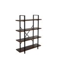 thumbnail image 1 of Benjara BM218710 4 Tier Wood & Metal Frame Bookcase with X Shape Design, Brown & Black, 1 of 5