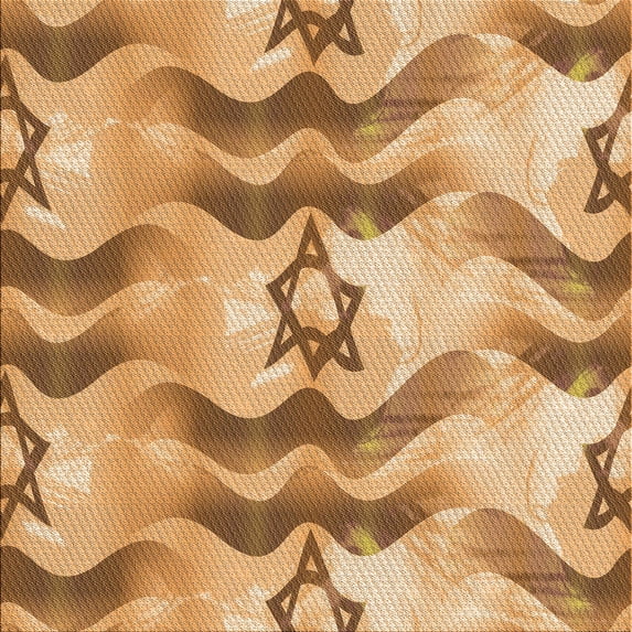Ahgly Company Indoor Square Patterned Yellow Orange Area Rugs, 7' Square